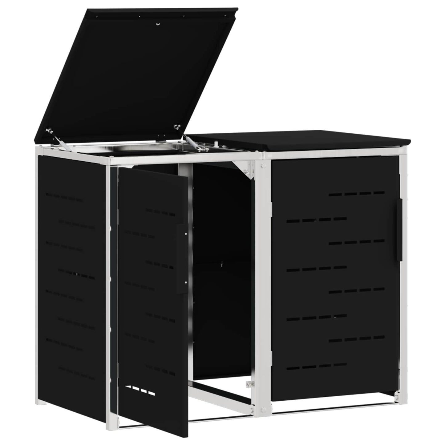 vidaXL Wheelie Bin Storage Stainless Steel Black