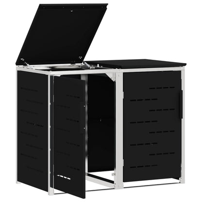 vidaXL Wheelie Bin Storage Stainless Steel Black