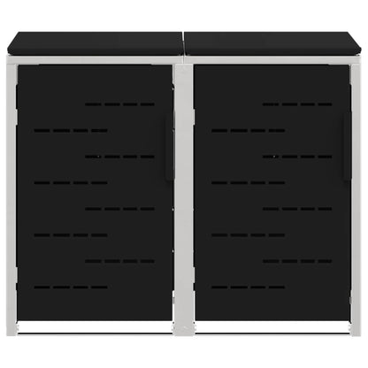 vidaXL Wheelie Bin Storage Stainless Steel Black