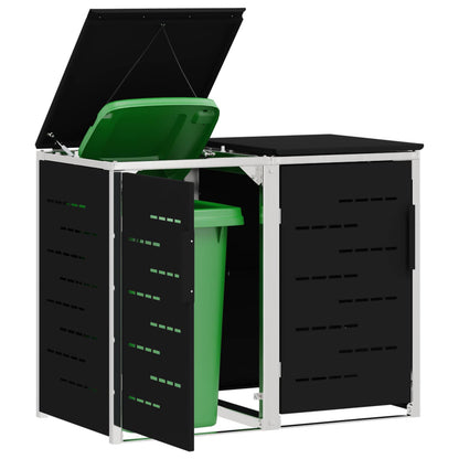 vidaXL Wheelie Bin Storage Stainless Steel Black