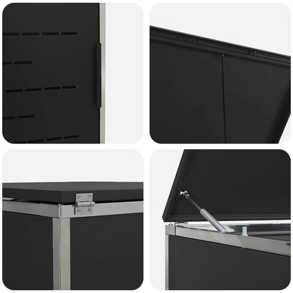 vidaXL Wheelie Bin Storage Stainless Steel Black