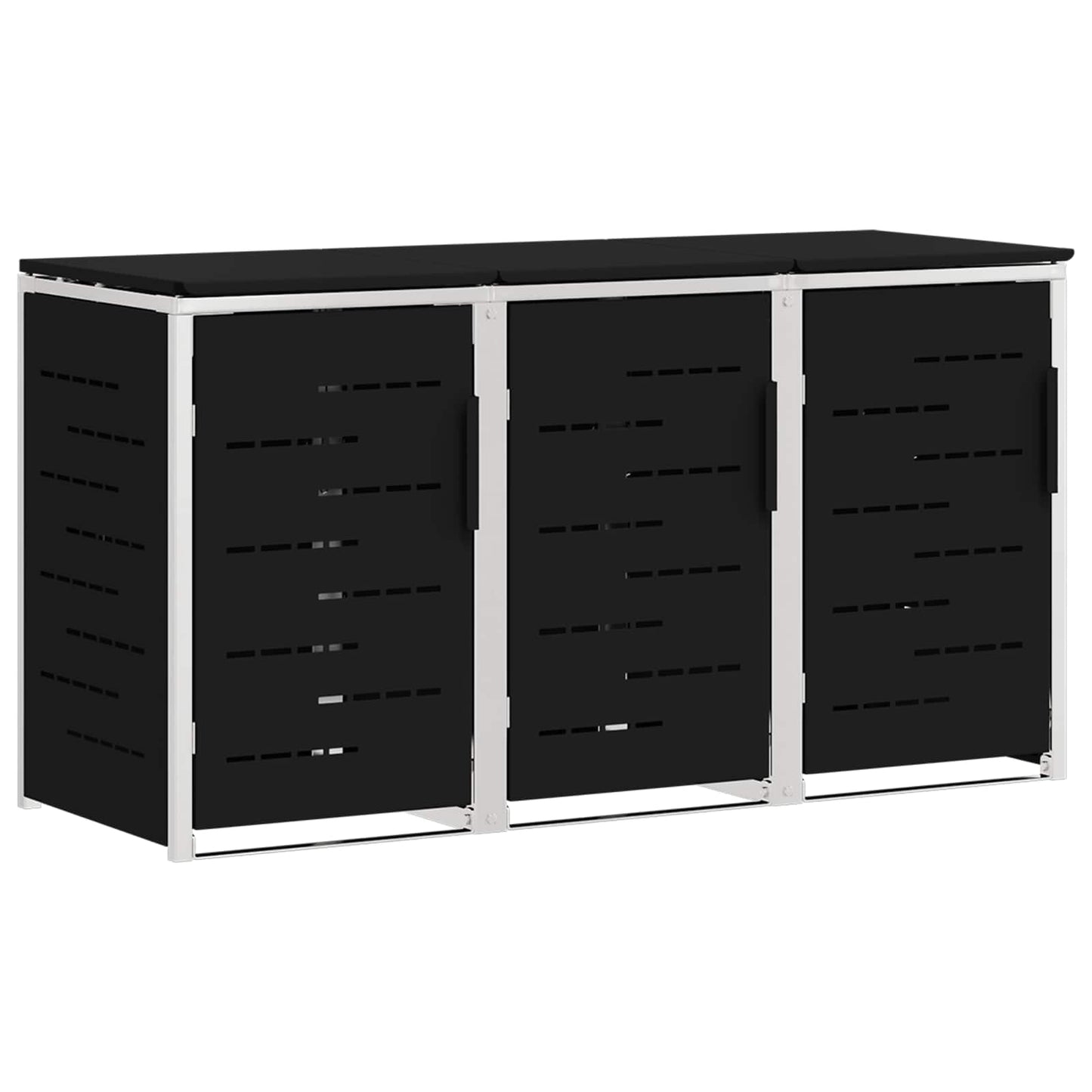 vidaXL Wheelie Bin Storage Stainless Steel Black