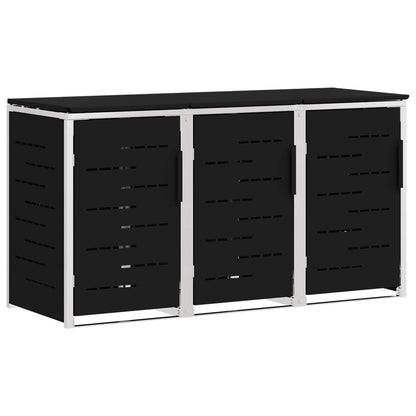 vidaXL Wheelie Bin Storage Stainless Steel Black