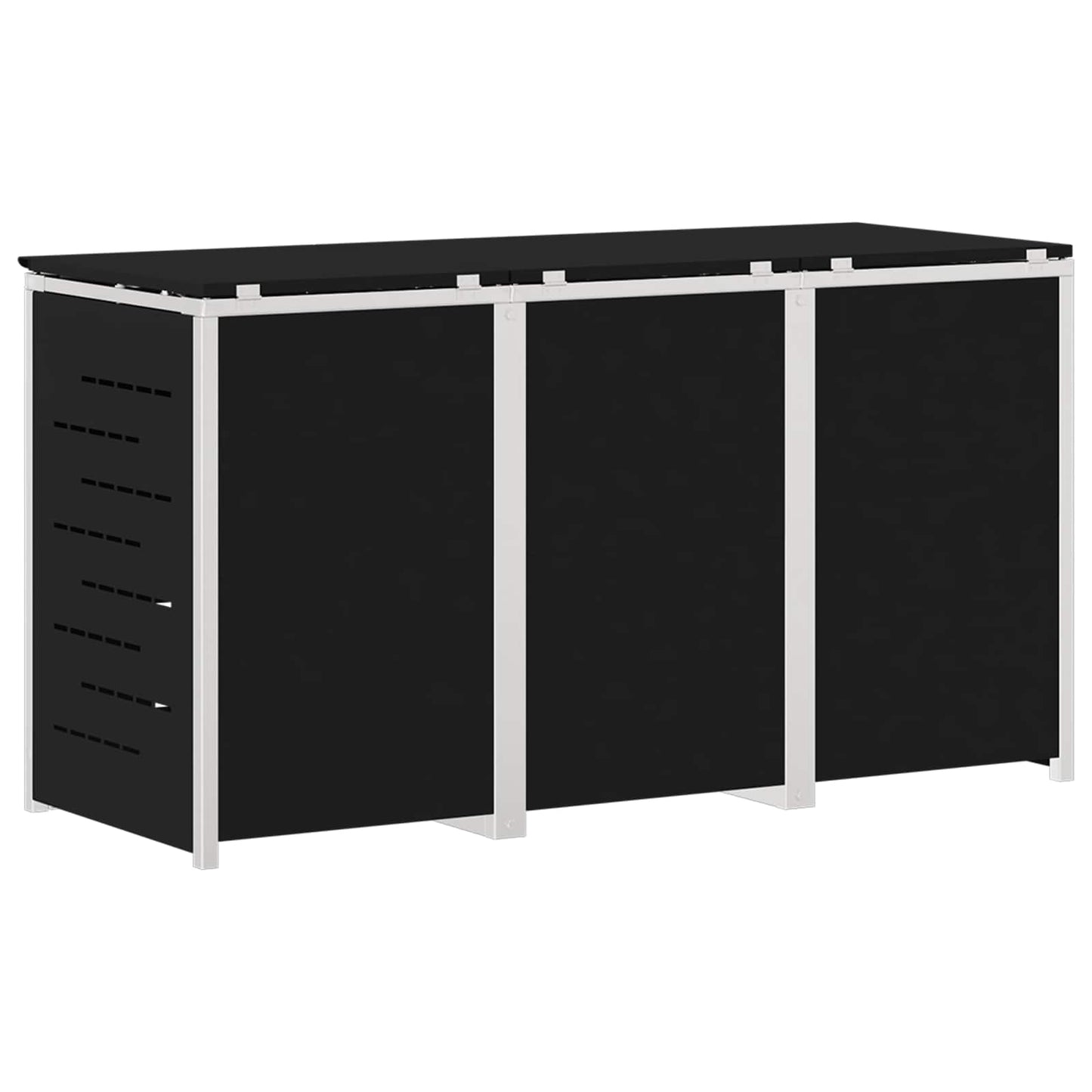 vidaXL Wheelie Bin Storage Stainless Steel Black