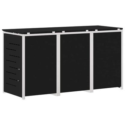 vidaXL Wheelie Bin Storage Stainless Steel Black