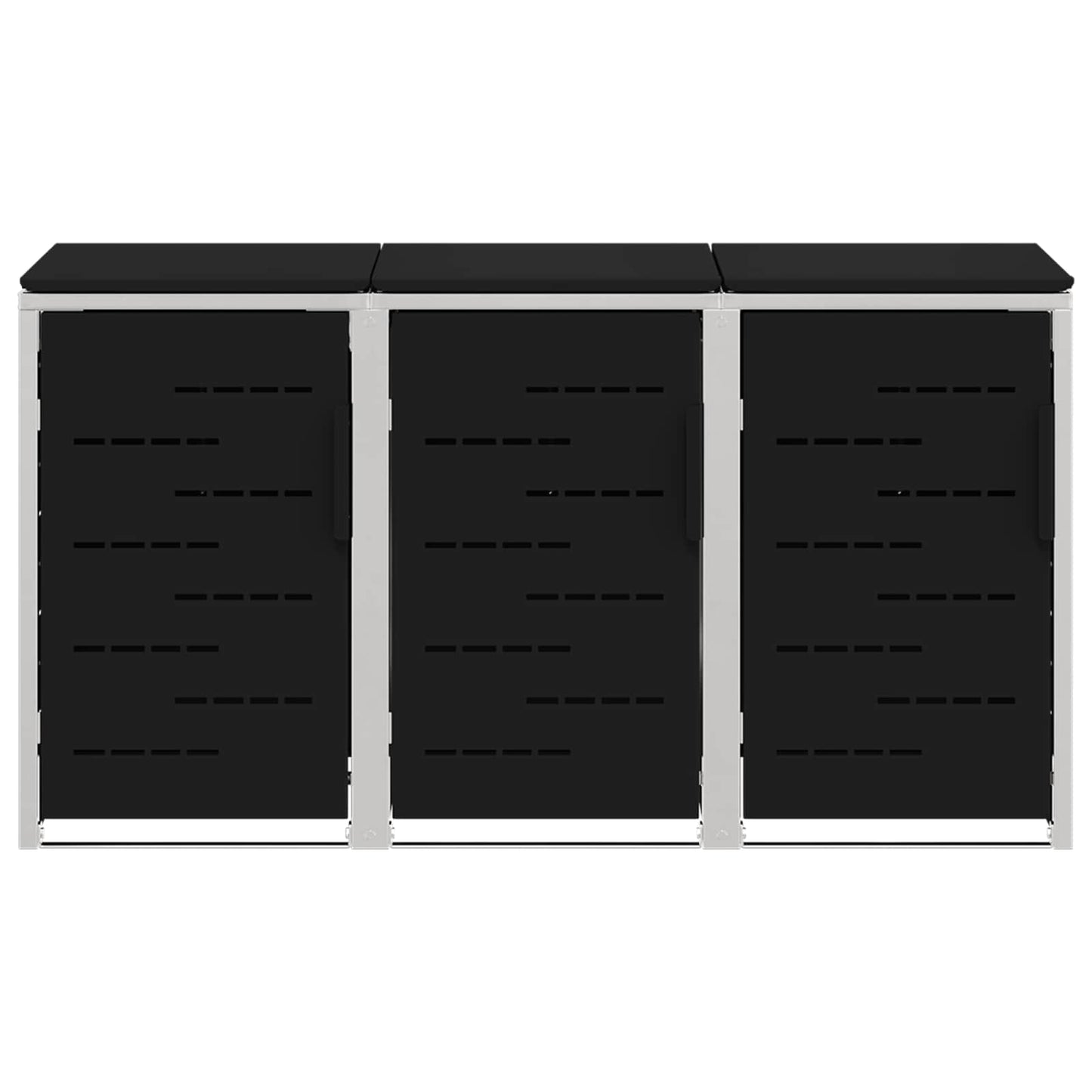 vidaXL Wheelie Bin Storage Stainless Steel Black