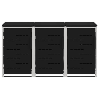 vidaXL Wheelie Bin Storage Stainless Steel Black