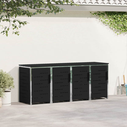 vidaXL Wheelie Bin Storage Stainless Steel Black