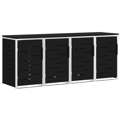 vidaXL Wheelie Bin Storage Stainless Steel Black
