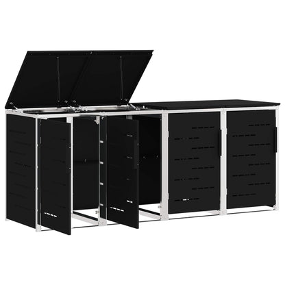 vidaXL Wheelie Bin Storage Stainless Steel Black