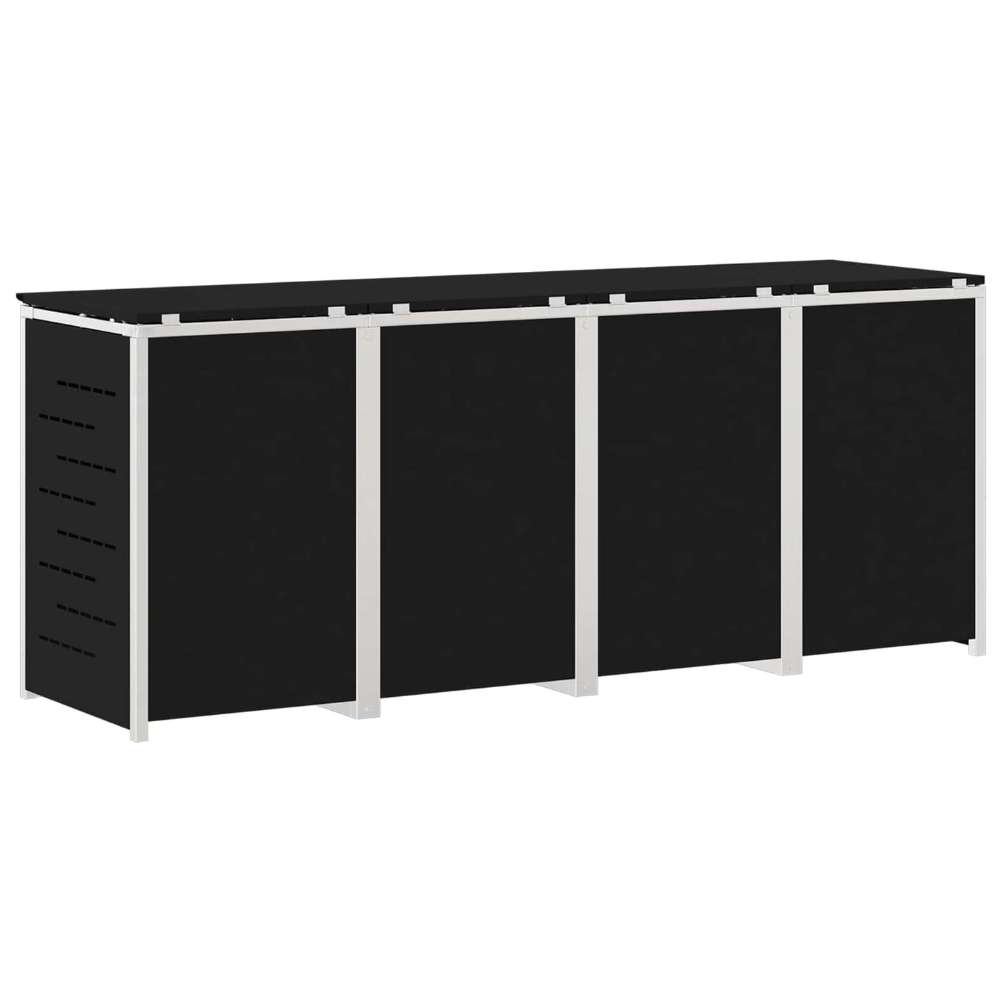 vidaXL Wheelie Bin Storage Stainless Steel Black