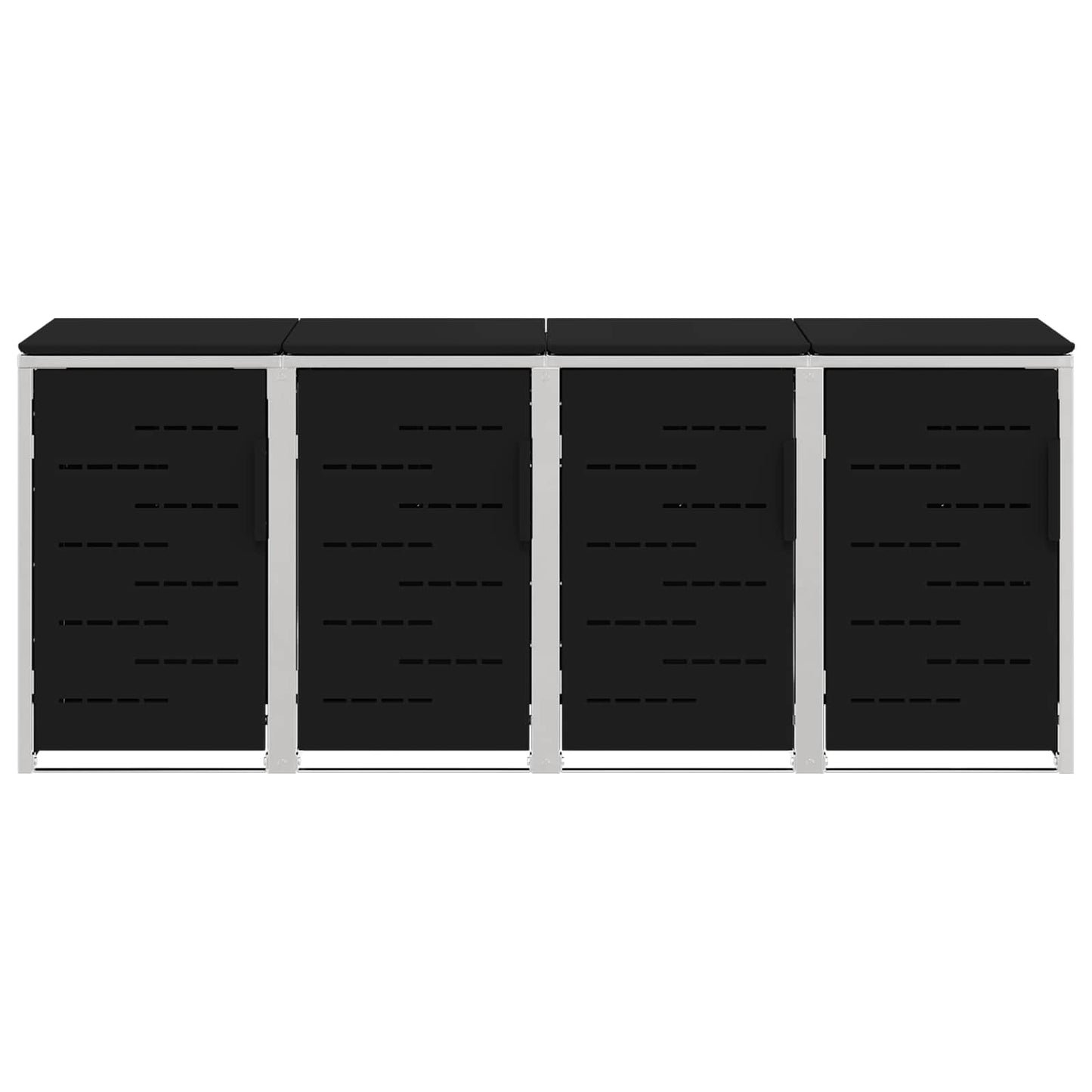 vidaXL Wheelie Bin Storage Stainless Steel Black