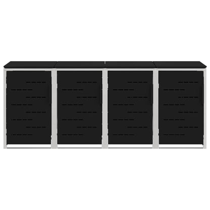 vidaXL Wheelie Bin Storage Stainless Steel Black