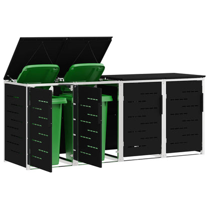 vidaXL Wheelie Bin Storage Stainless Steel Black