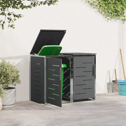 vidaXL Wheelie Bin Storage Stainless Steel Anthracite