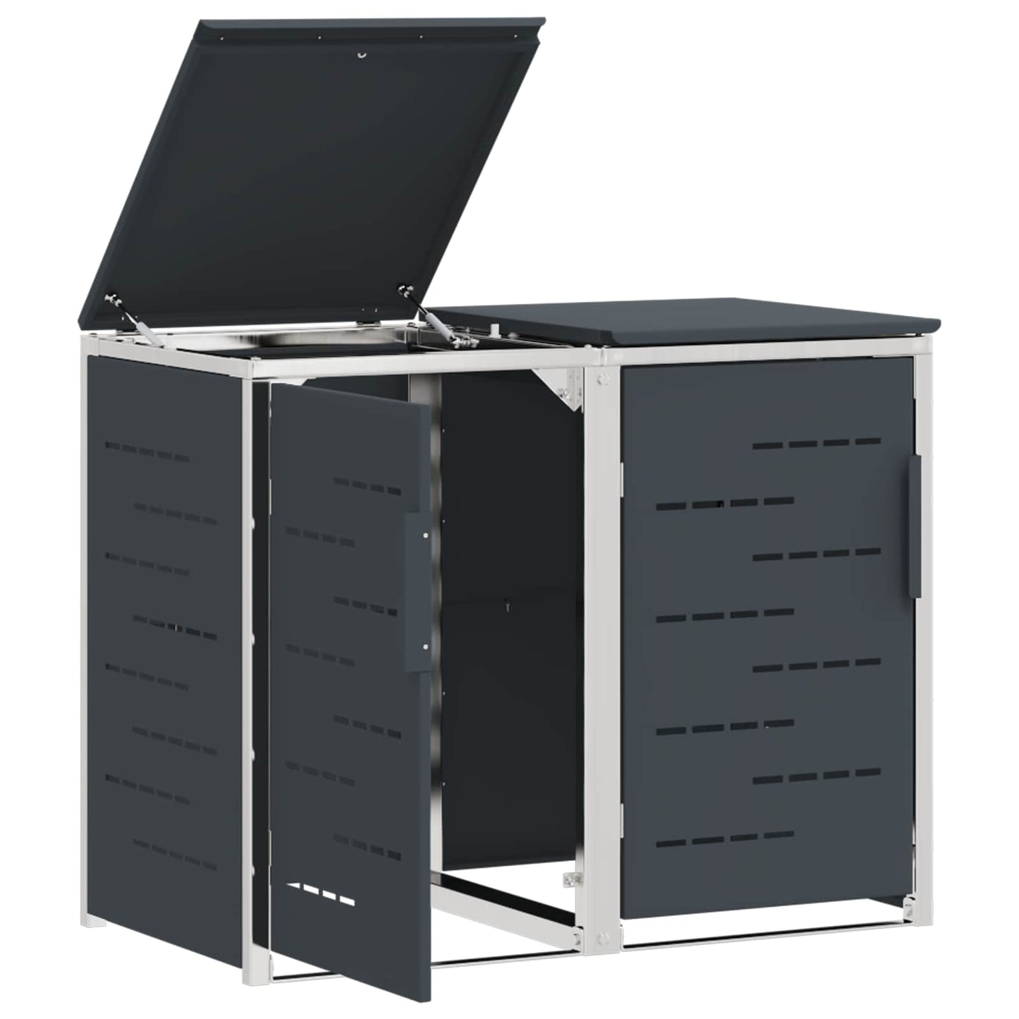 vidaXL Wheelie Bin Storage Stainless Steel Anthracite