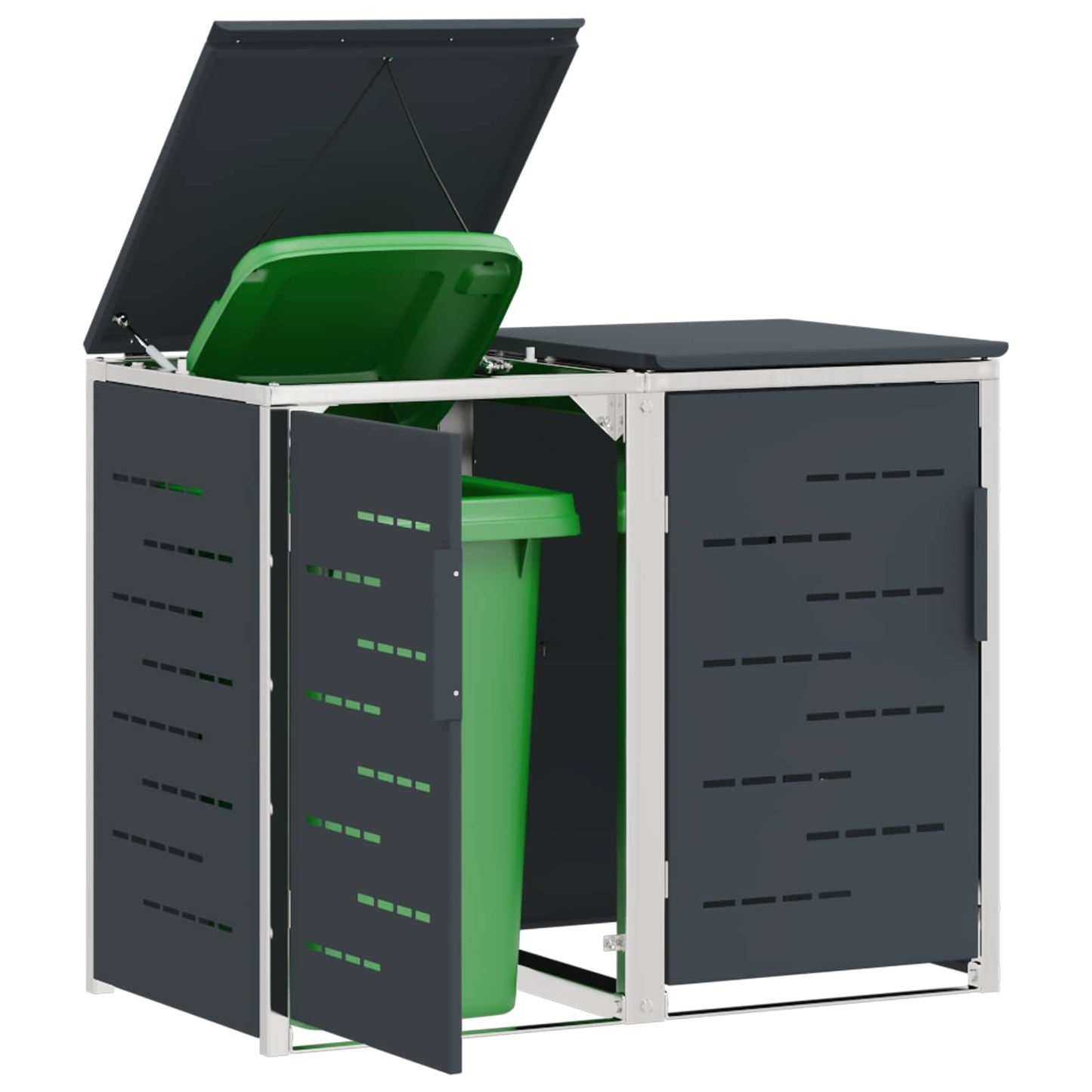 vidaXL Wheelie Bin Storage Stainless Steel Anthracite
