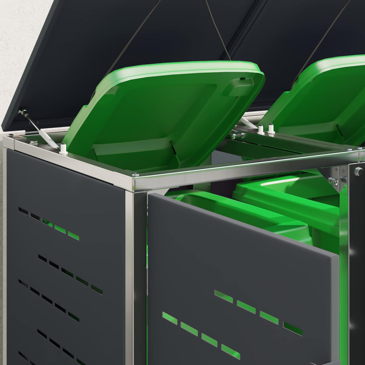 vidaXL Wheelie Bin Storage Stainless Steel Anthracite