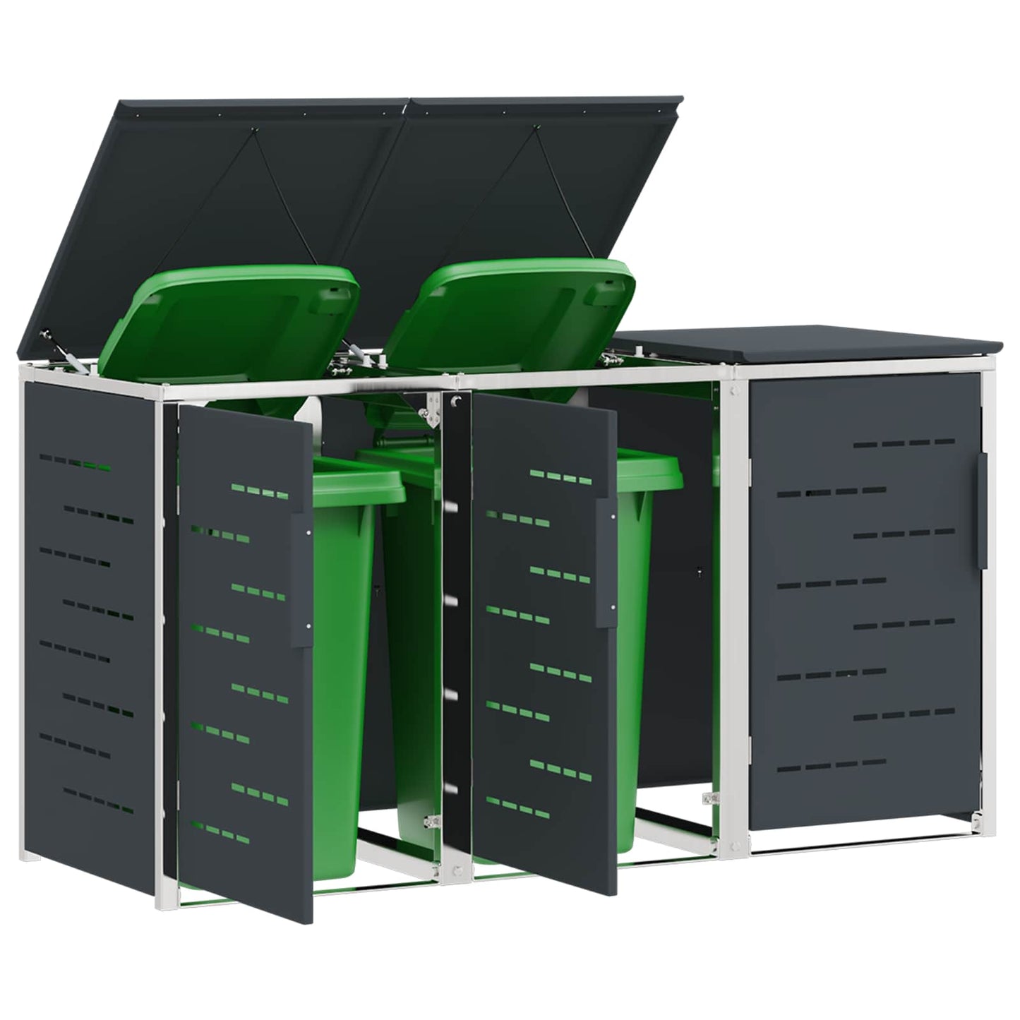 vidaXL Wheelie Bin Storage Stainless Steel Anthracite