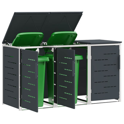 vidaXL Wheelie Bin Storage Stainless Steel Anthracite