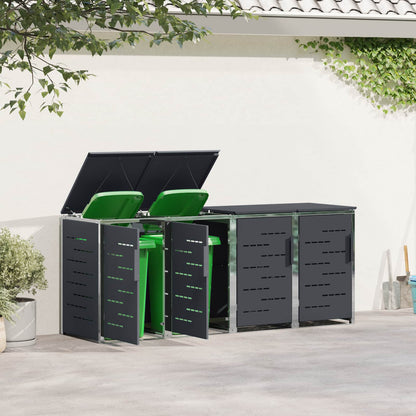 vidaXL Wheelie Bin Storage Stainless Steel Anthracite