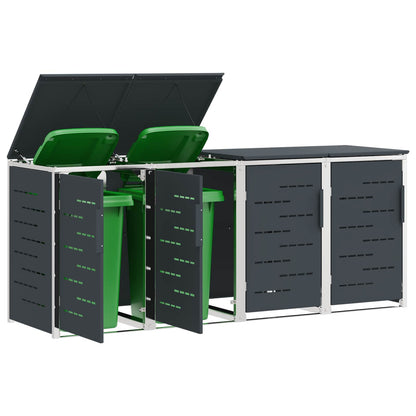 vidaXL Wheelie Bin Storage Stainless Steel Anthracite