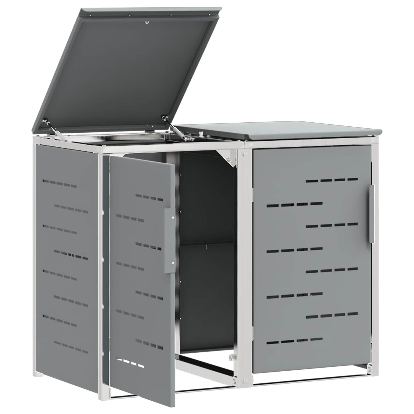 vidaXL Wheelie Bin Storage Stainless Steel Grey