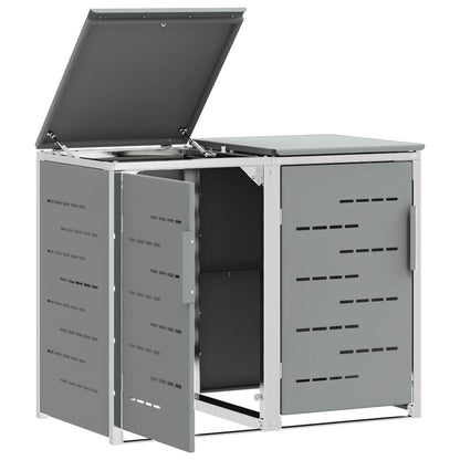 vidaXL Wheelie Bin Storage Stainless Steel Grey