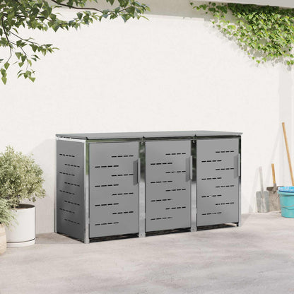 vidaXL Wheelie Bin Storage Stainless Steel Grey