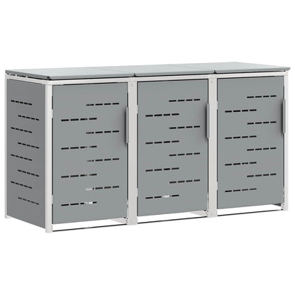 vidaXL Wheelie Bin Storage Stainless Steel Grey