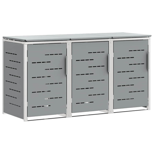 vidaXL Wheelie Bin Storage Stainless Steel Grey