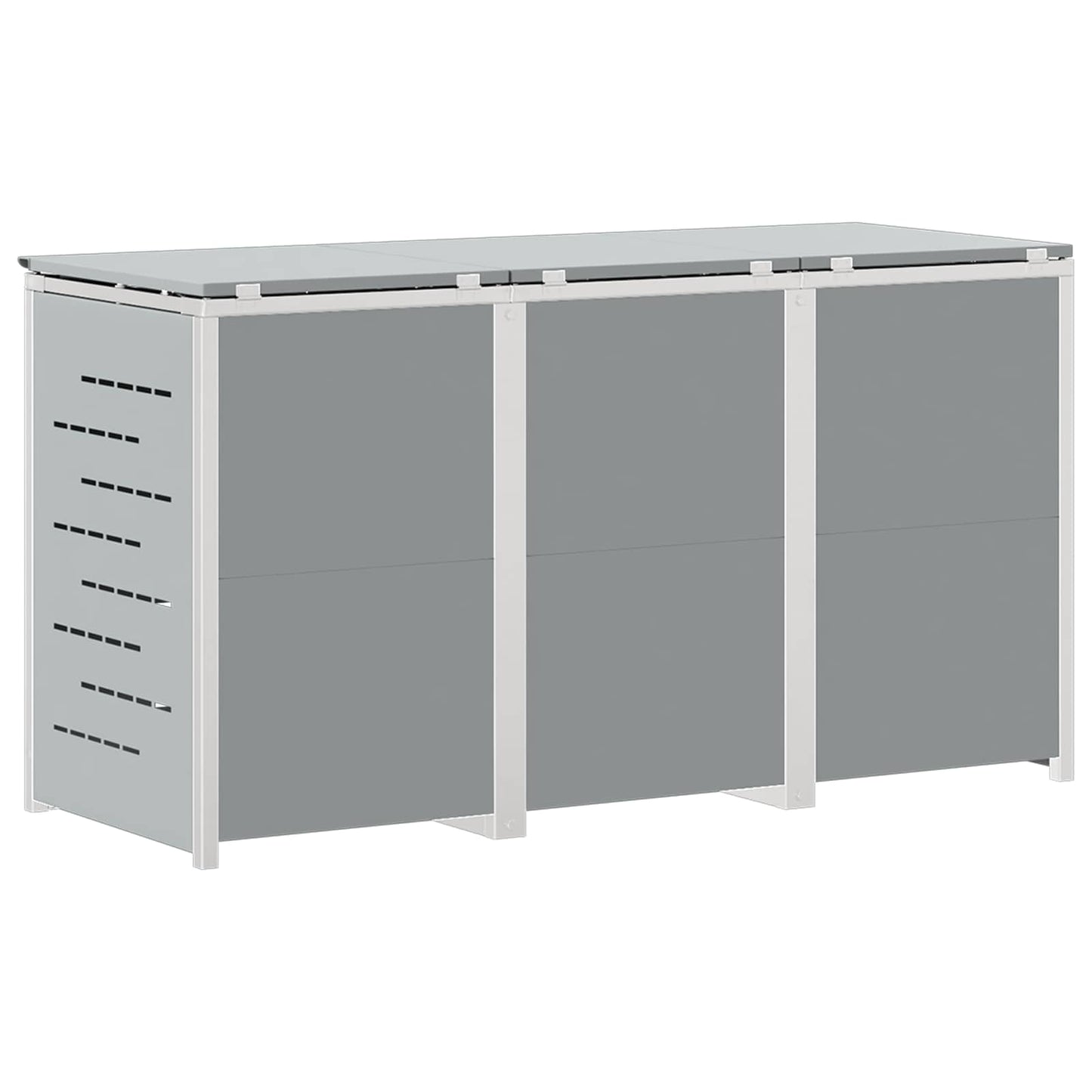 vidaXL Wheelie Bin Storage Stainless Steel Grey