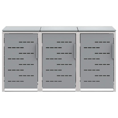 vidaXL Wheelie Bin Storage Stainless Steel Grey