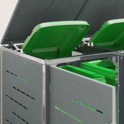 vidaXL Wheelie Bin Storage Stainless Steel Grey