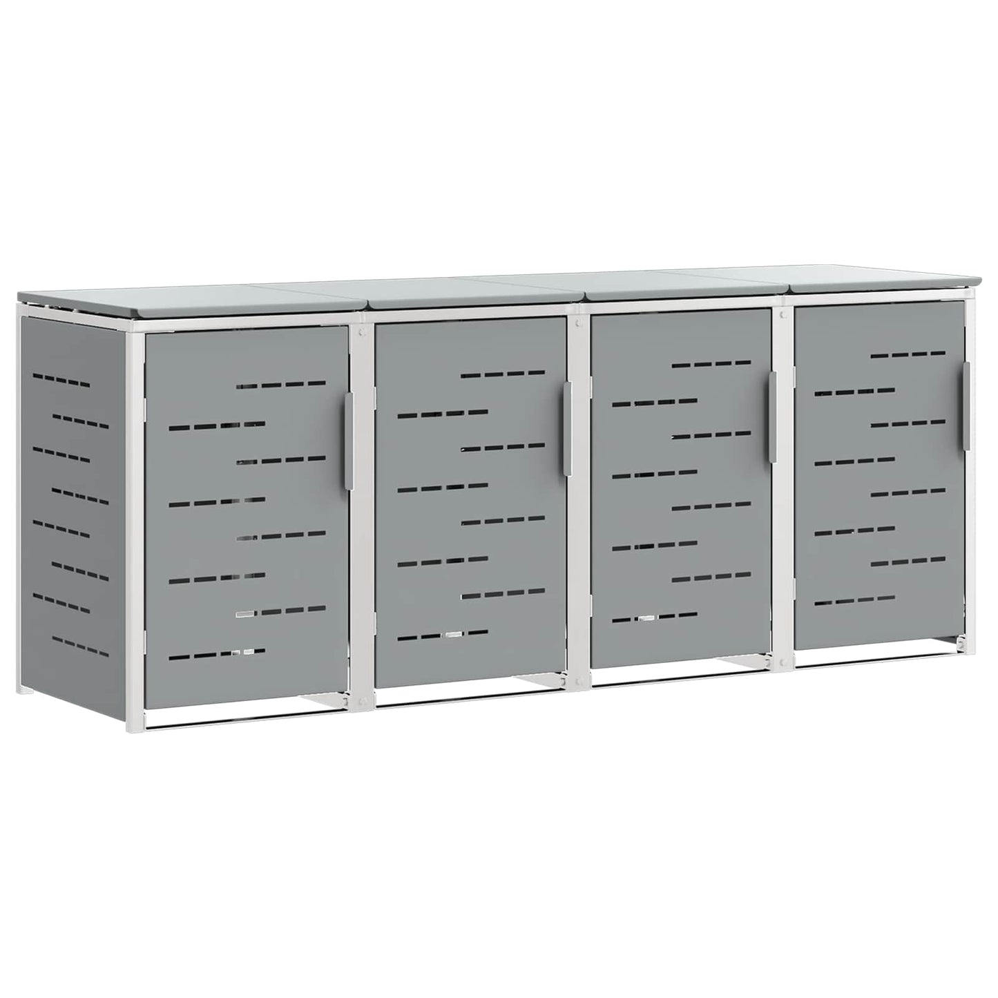 vidaXL Wheelie Bin Storage Stainless Steel Grey
