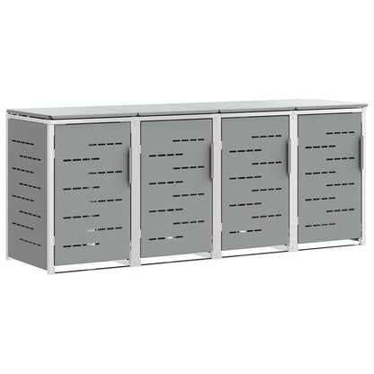 vidaXL Wheelie Bin Storage Stainless Steel Grey
