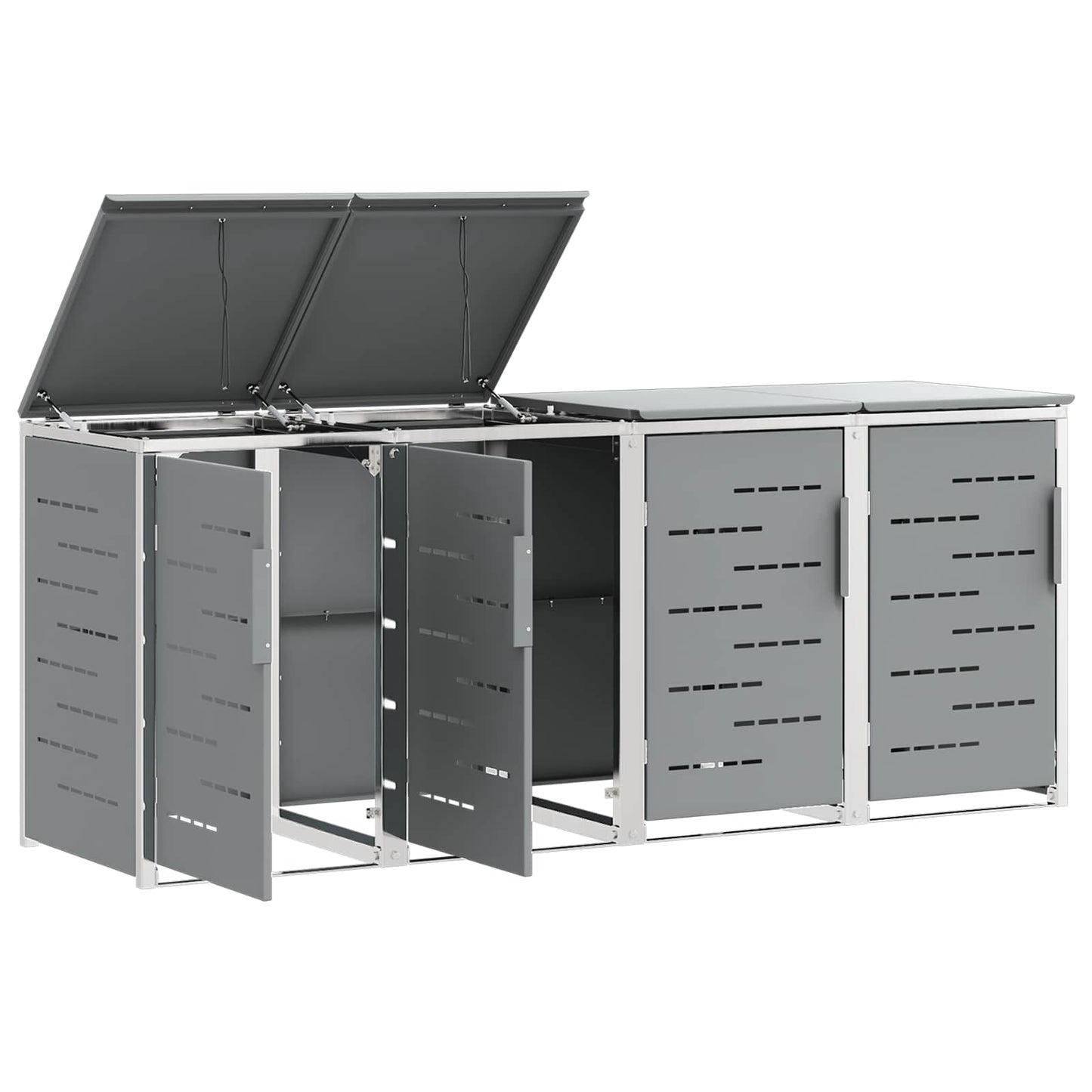 vidaXL Wheelie Bin Storage Stainless Steel Grey
