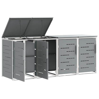 vidaXL Wheelie Bin Storage Stainless Steel Grey