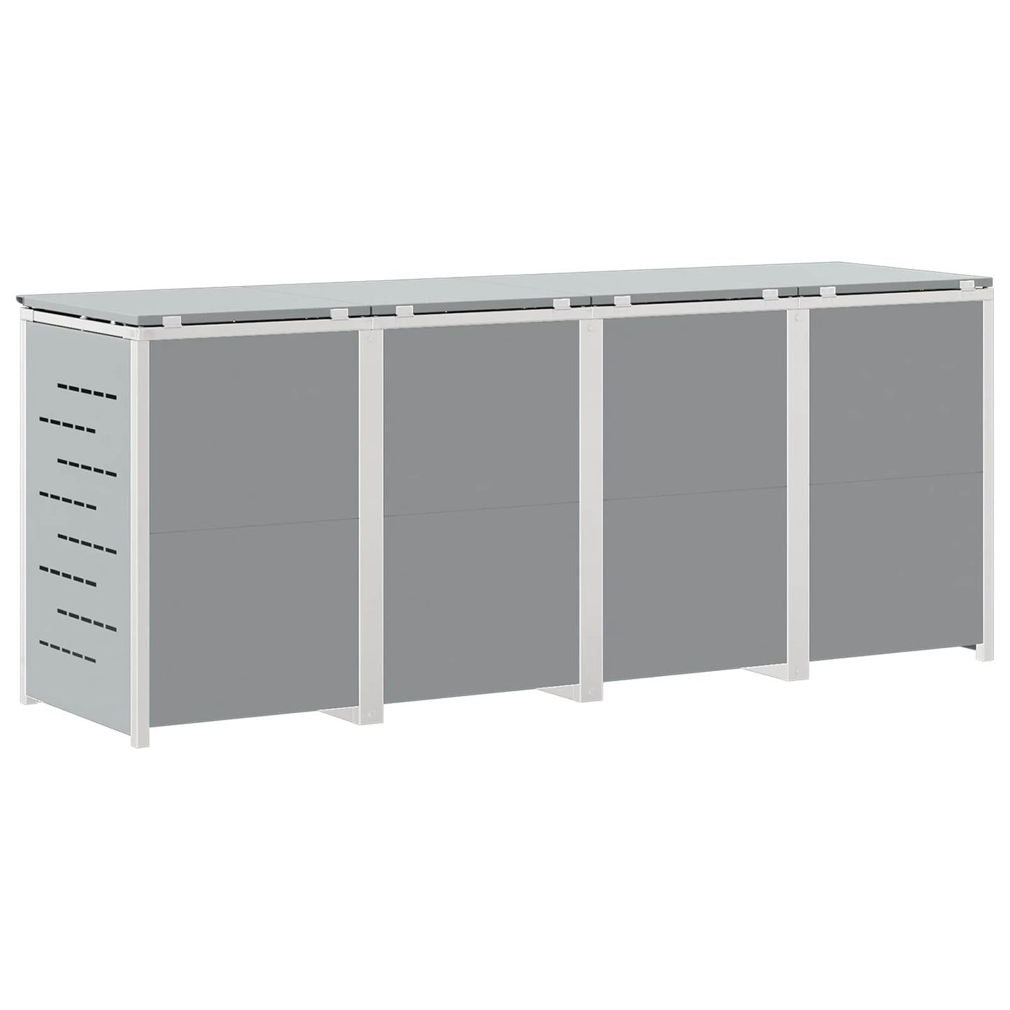 vidaXL Wheelie Bin Storage Stainless Steel Grey