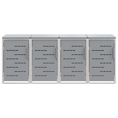 vidaXL Wheelie Bin Storage Stainless Steel Grey