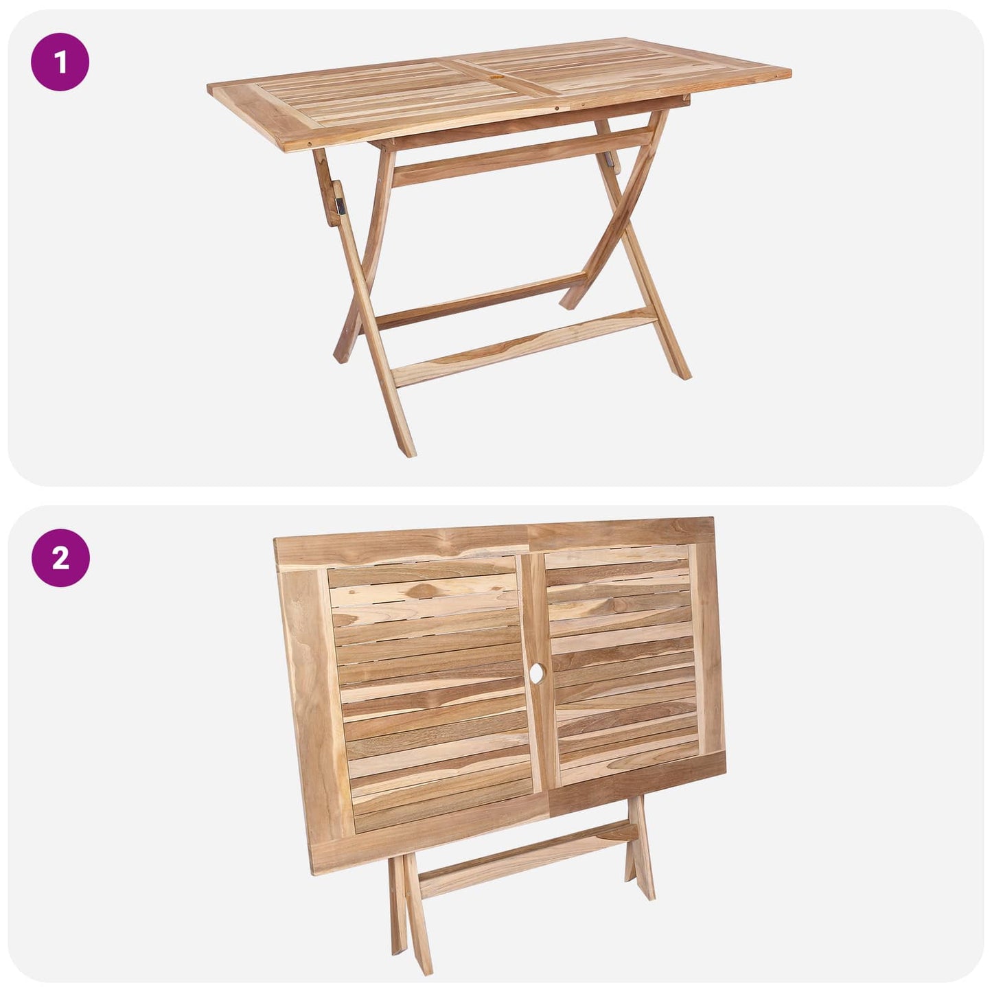 vidaXL Garden Furniture Set 5 pcs Natural Solid Teak Wood