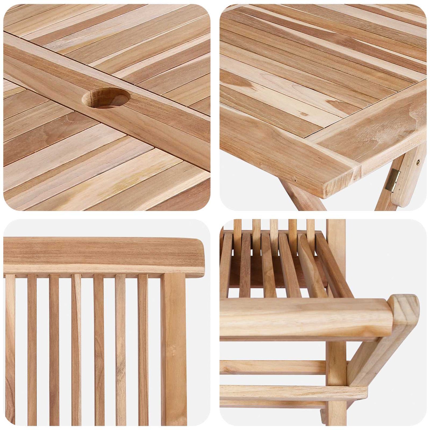 vidaXL Garden Furniture Set 7 pcs Natural Solid Teak Wood