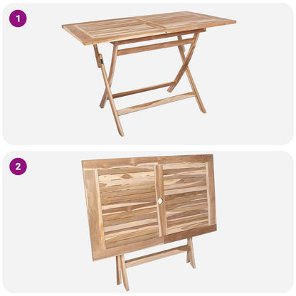 vidaXL Garden Furniture Set 7 pcs Natural Solid Teak Wood