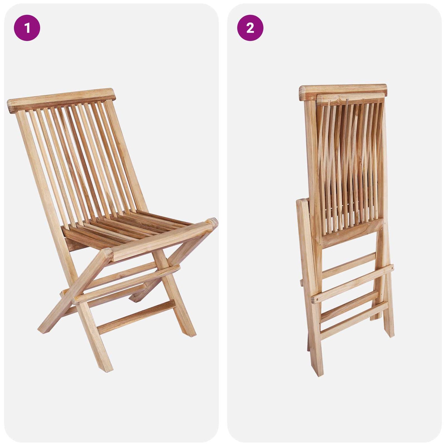 vidaXL Garden Furniture Set 7 pcs Natural Solid Teak Wood