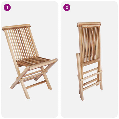 vidaXL Garden Furniture Set 7 pcs Natural Solid Teak Wood