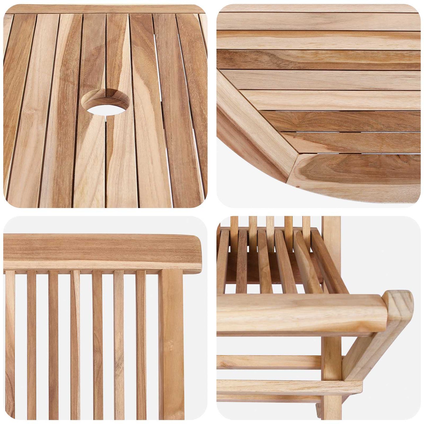 vidaXL Garden Furniture Set 9 pcs Natural Solid Teak Wood