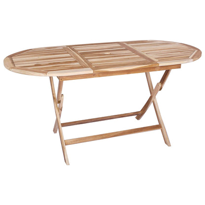 vidaXL Garden Furniture Set 7 pcs Natural Solid Teak Wood