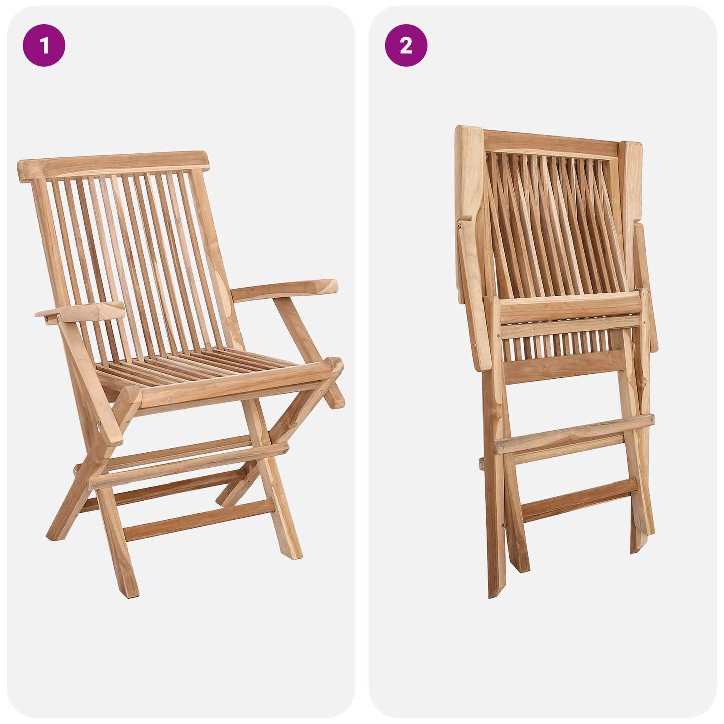 vidaXL Garden Furniture Set 7 pcs Natural Solid Teak Wood