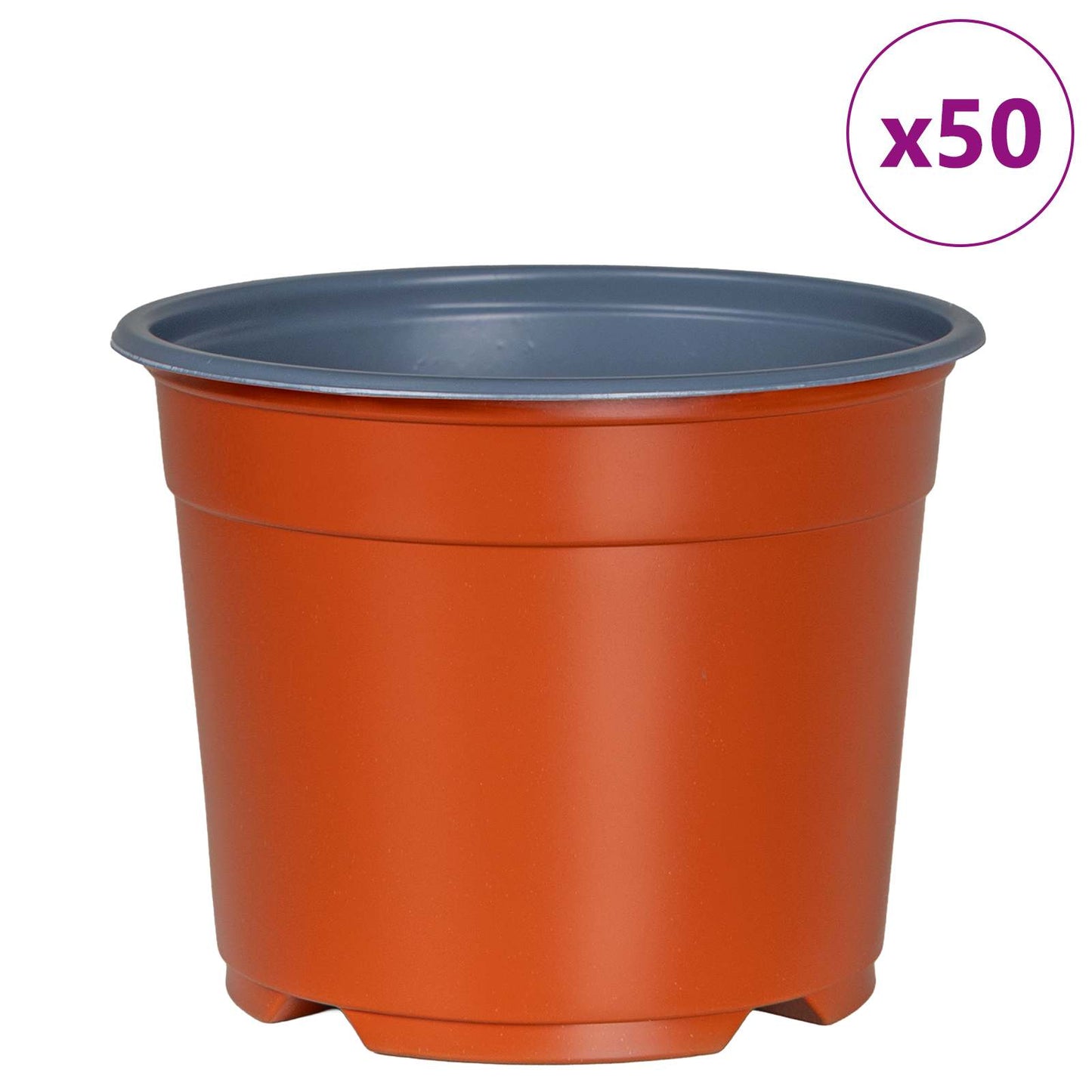 vidaXL Round Flower Pot 50 pcs Terracotta Ø 10 x 8 cm Plastic