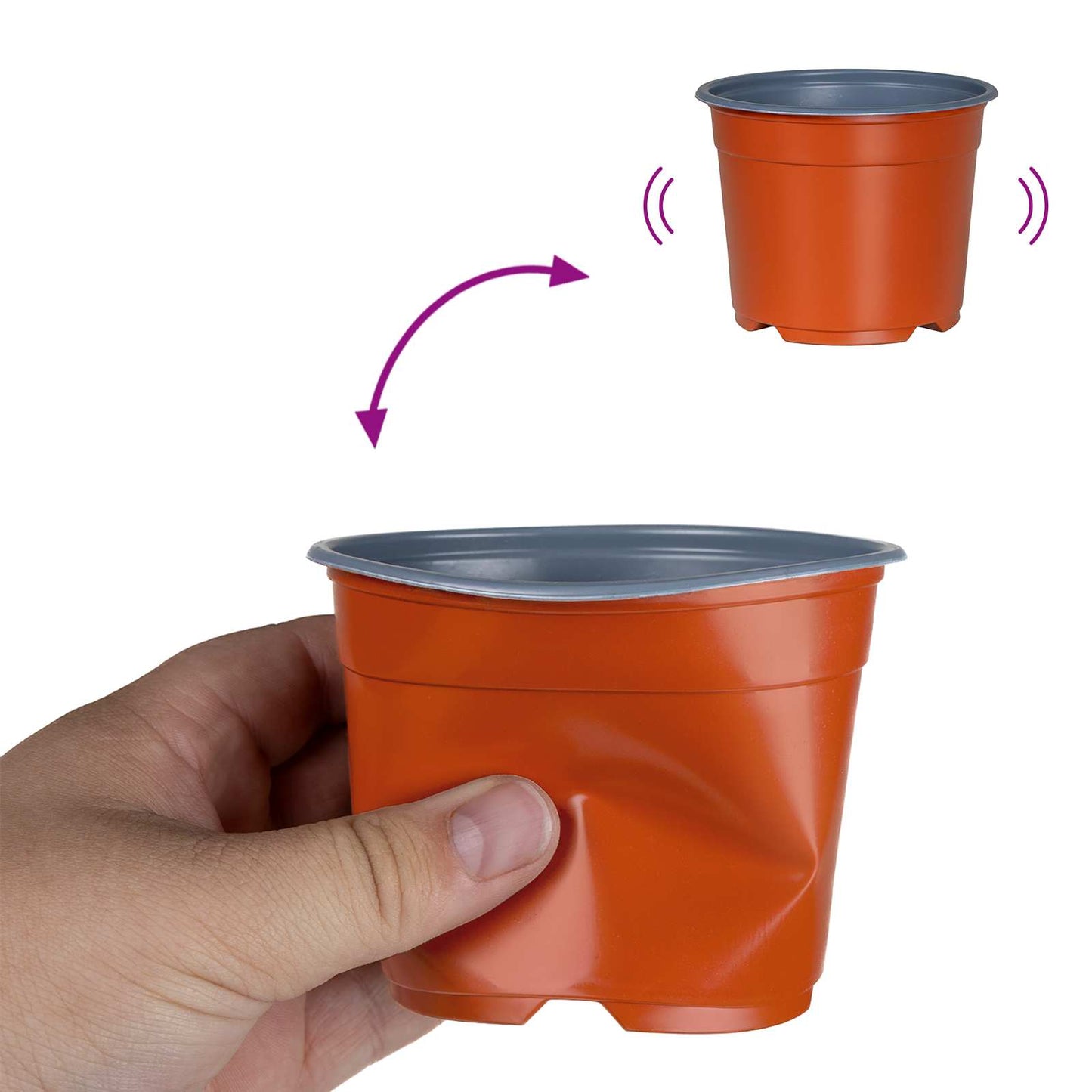 vidaXL Round Flower Pot 100 pcs Terracotta Ø 10 x 8 cm Plastic